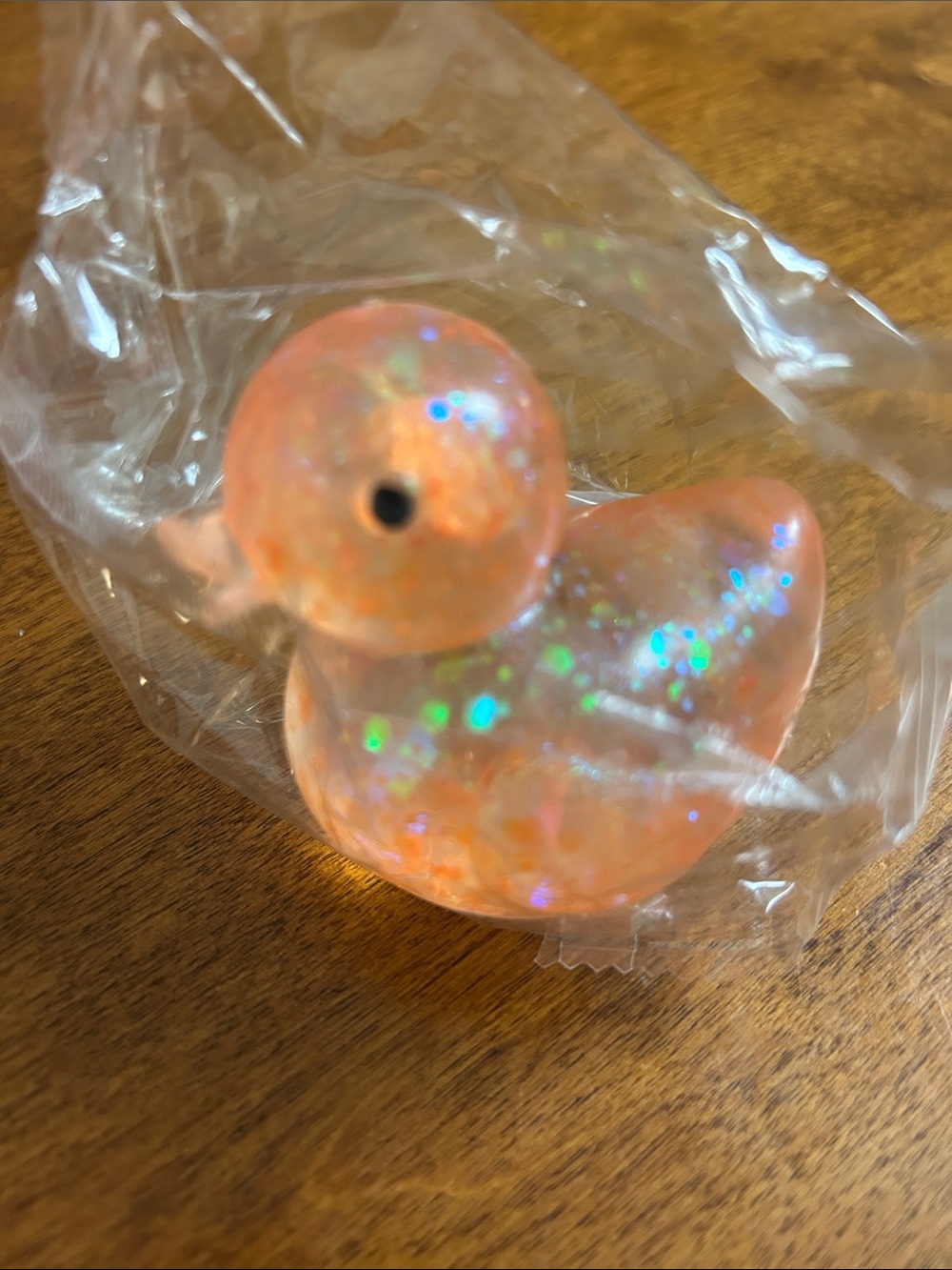 Orange Glitter Duck Squishy